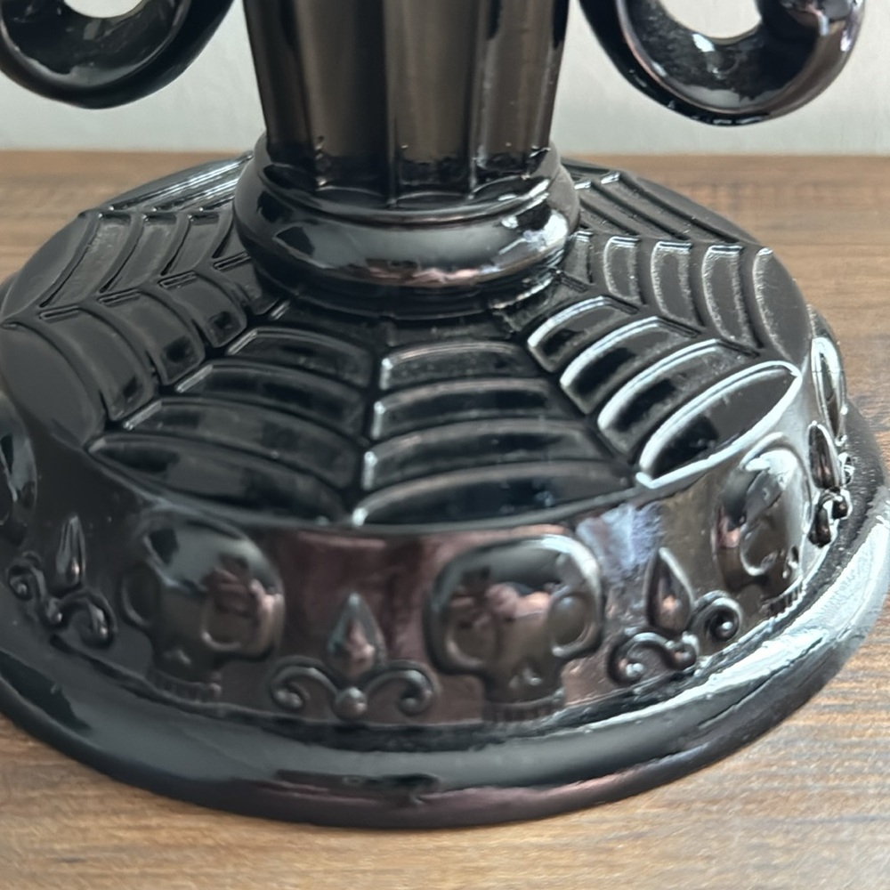 Bath & Body Works Halloween Black Purple Bat Candelabra Candle Pedestal Holder 1 - Picture 7 of 11